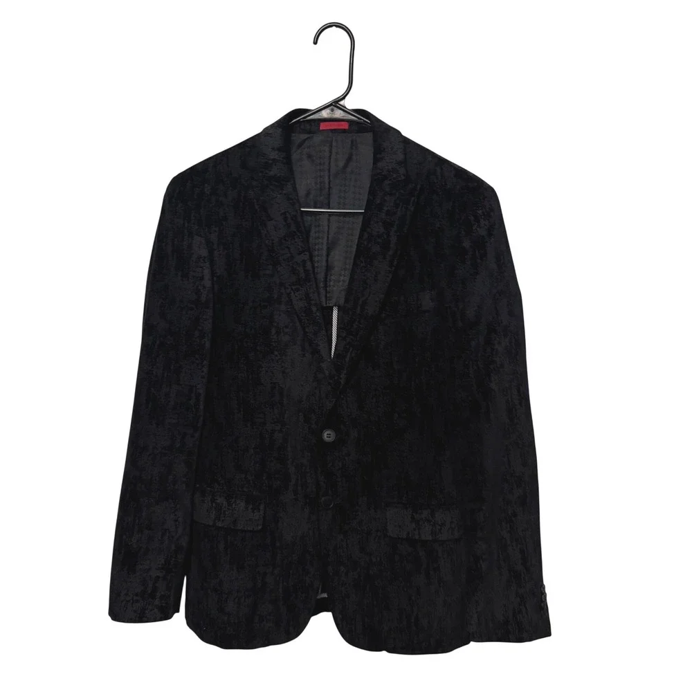 John Varvatos Velvet Sport Coat Blazer Mens 36R Black Textured Jacket Cotton